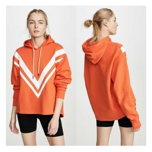 Tory Burch Sport French Terry Chevron Hoodie XL orange & white